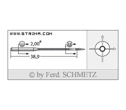 Strojové ihly pre priemyselné šijacie stroje Schmetz B-63 SPI 80