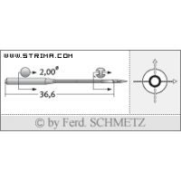Strojové ihly pre priemyselné šijacie stroje Schmetz B-64 80