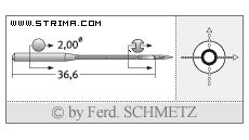 Strojové ihly pre priemyselné šijacie stroje Schmetz B-64 100