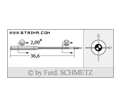 Strojové ihly pre priemyselné šijacie stroje Schmetz B-64 SUK 100