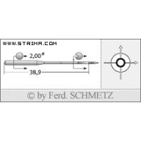 Strojové ihly pre priemyselné šijacie stroje Schmetz D-5 200 - Jehly pro pytlovací šicí stroje Siruba