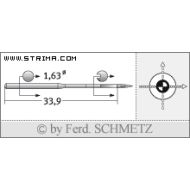 Strojové ihly pre priemyselné vyšívacie stroje Schmetz DBXK5 SUK 65