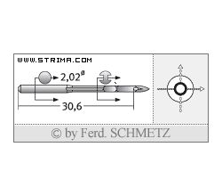 Strojové ihly pre priemyselné šijacie stroje Schmetz DMX5 160