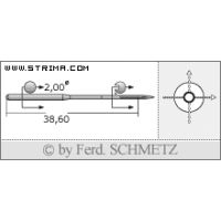 Strojové ihly pre priemyselné šijacie stroje Schmetz DVX57 SPI 70