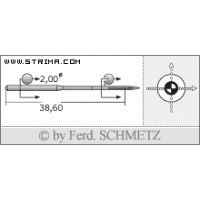 Strojové ihly pre priemyselné šijacie stroje Schmetz DVX57 SUK 120