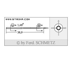Strojové ihly pre priemyselné šijacie stroje Schmetz MY 1014 A 80
