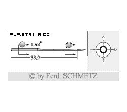 Strojové ihly pre priemyselné šijacie stroje Schmetz MY 1014 B 100
