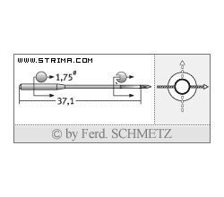 Strojové ihly pre priemyselné šijacie stroje Schmetz TQX1 90
