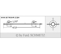 Strojové ihly pre priemyselné šijacie stroje Schmetz TQX7 70