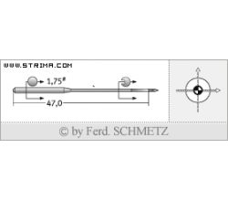 Strojové ihly pre priemyselné šijacie stroje Schmetz TQX7 SES 100