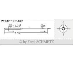 Strojové ihly pre priemyselné šijacie stroje Schmetz TQX7 SPI 90