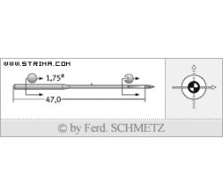Strojové ihly pre priemyselné šijacie stroje Schmetz TQX7 SUK 70