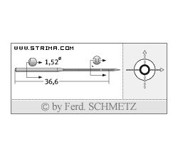 Strojové ihly pre priemyselné šijacie stroje Schmetz UY 118 GAS 65