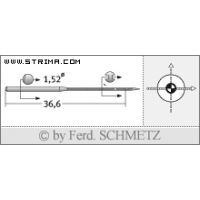 Strojové ihly pre priemyselné šijacie stroje Schmetz UY 118 GAS SES 60