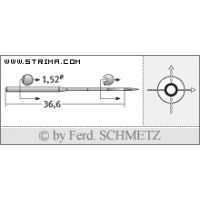 Strojové ihly pre priemyselné šijacie stroje Schmetz UY 118 GBS 90