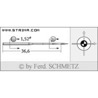 Strojové ihly pre priemyselné šijacie stroje Schmetz UY 118 GHS 80