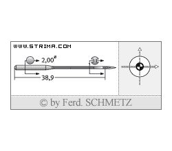 Strojové ihly pre priemyselné šijacie stroje Schmetz UY 121 GJS 65