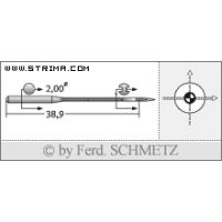 Strojové ihly pre priemyselné šijacie stroje Schmetz UY 128 GAS SES 60