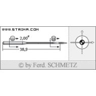 Strojové ihly pre priemyselné šijacie stroje Schmetz UY 128 GAS SES 70