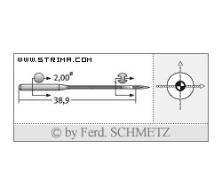 Strojové ihly pre priemyselné šijacie stroje Schmetz UY 128 GAS SES 70