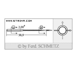 Strojové ihly pre priemyselné šijacie stroje Schmetz UY 128 GAS SKL 80