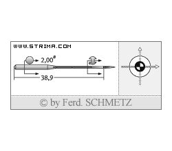 Strojové ihly pre priemyselné šijacie stroje Schmetz UY 128 GBS 80