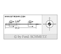 Strojové ihly pre priemyselné šijacie stroje Schmetz UY 163 GAS SES 90