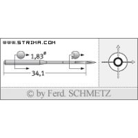Strojové ihly pre priemyselné šijacie stroje Schmetz UY 180 GS 80