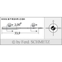 Strojové ihly pre priemyselné šijacie stroje Schmetz 134 CL SUK SERV 1 130