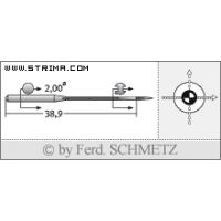 Strojové ihly pre priemyselné šijacie stroje Schmetz UY 133 GS SUK 110