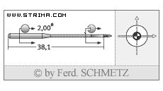 Strojové ihly pre priemyselné šijacie stroje Schmetz 134-35 SES SERV 7 120