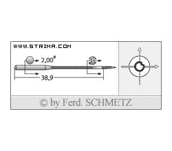 Strojové ihly pre priemyselné šijacie stroje Schmetz 5463-35 110