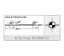 Strojové ihly pre priemyselné šijacie stroje Schmetz UY 128 GAS SKF 80