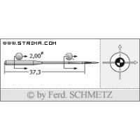 Strojové ihly pre priemyselné šijacie stroje Schmetz UY 163 GAS SUK 70