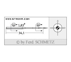Strojové ihly pre priemyselné šijacie stroje Schmetz UY 180 GS SES 130