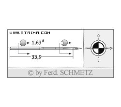 Strojové ihly pre priemyselné šijacie stroje Schmetz 16X231 SKF 90