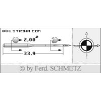 Strojové ihly pre priemyselné šijacie stroje Schmetz 135X5 SKF 90