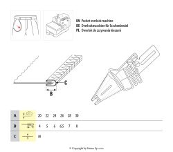 Lemovač obojstranný skladajúci pre šijacie stroje UMA-131 25/6 SI