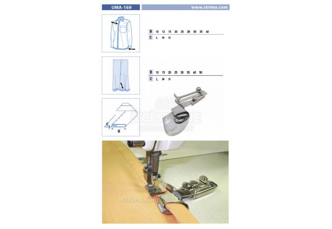 Zakladač s podvinutím pre šijacie stroje UMA-169 30 M
