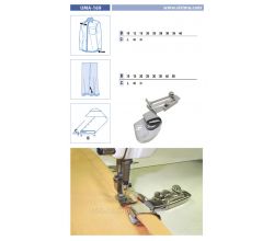Zakladač s podvinutím pre šijacie stroje UMA-169 45 M