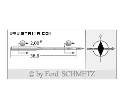 Strojové ihly pre priemyselné šijacie stroje Schmetz 135X16 DIA 110