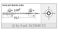 Strojové ihly pre priemyselné šijacie stroje Schmetz B-155 90