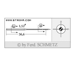 Strojové ihly pre priemyselné šijacie stroje Schmetz UY 118 GAS SES 90