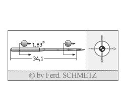 Strojové ihly pre priemyselné šijacie stroje Schmetz UY 180 GS SES SERV 7 120