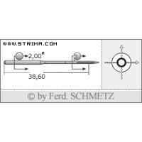 Strojové ihly pre priemyselné šijacie stroje Schmetz DVX57 180
