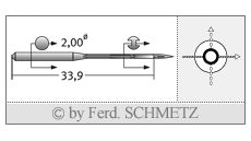 Strojové ihly pre priemyselné šijacie stroje Schmetz 1373 H 120