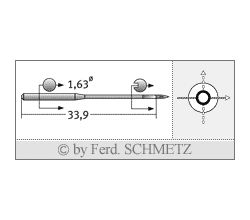 Strojové ihly pre priemyselné šijacie stroje Schmetz 287 WK H KK 70