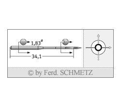 Strojové ihly pre priemyselné šijacie stroje Schmetz UY 180 GVS SERV 7 130