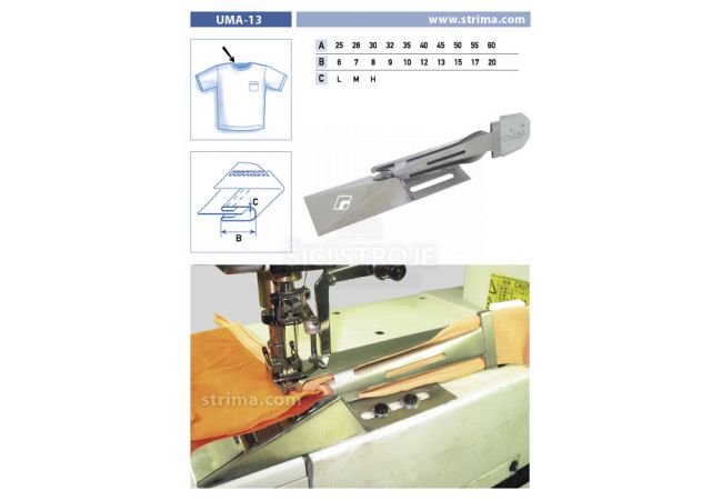 Lemovač obojstranný pre šijacie stroje UMA-13 60/20 M