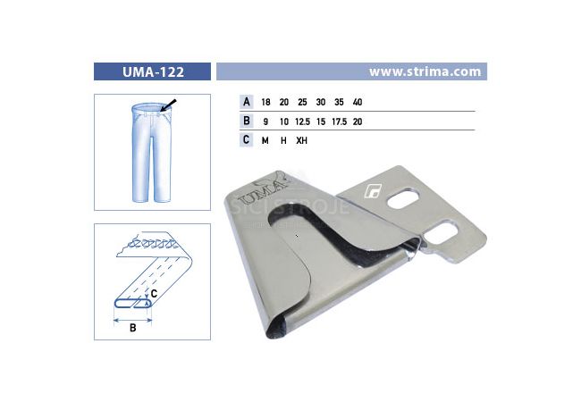 Zakladač pútok pre šijacie stroje UMA-122 20/10 H